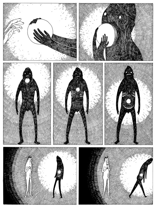eatsleepdraw: A page from Abruption, a forthcoming black-and-white comic by Taylor Dow Follow h