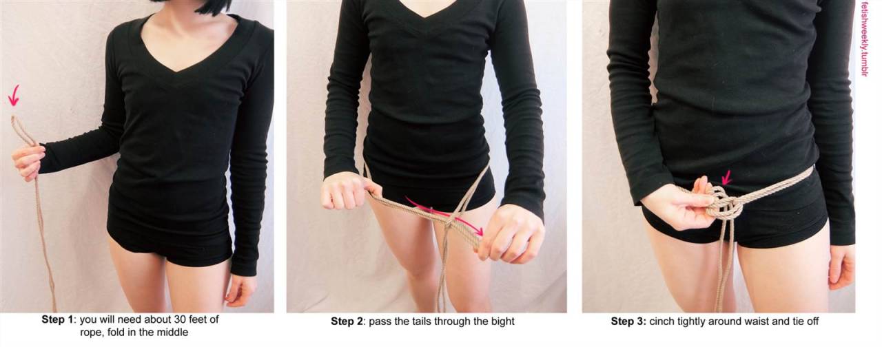 fetishweekly:  Shibari Tutorial: Hip-cross Harness♥ Always practice cautious kink!