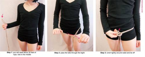 fetishweekly:Shibari Tutorial: Hip-cross Harness ♥ Always practice cautious kink! Have your sheers