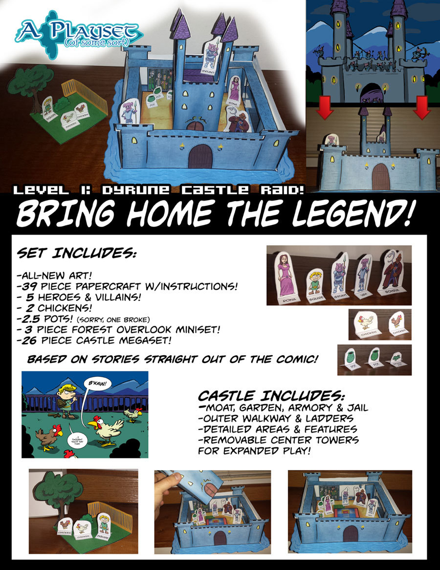 Now on sale: A Legend (of some sort) papercraft playsets! First up: Dyrune Castle!!!
Go to https://gum.co/ajyZ to download your copy!
Special Reward: Post a photo of your finished papercraft on www.alegendofsomesort.com by 3/31/2016 for a free custom...