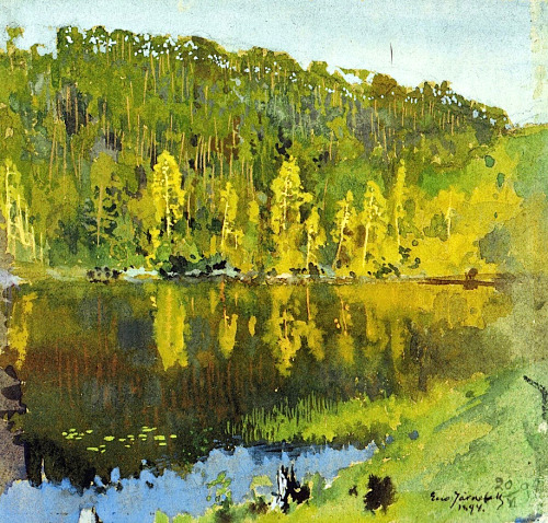 the-paintrist:  Eero Järnefelt - Metsälampi - 1894 Metsälampi is a beautiful lake in Finland 