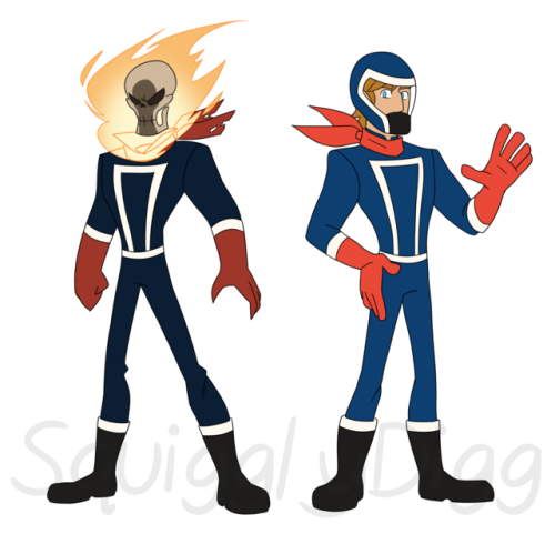 squigglydigg: Updated Johnny &amp; Ghost Rider designs for Ghost Rider: Re-Imagined!!  Thes