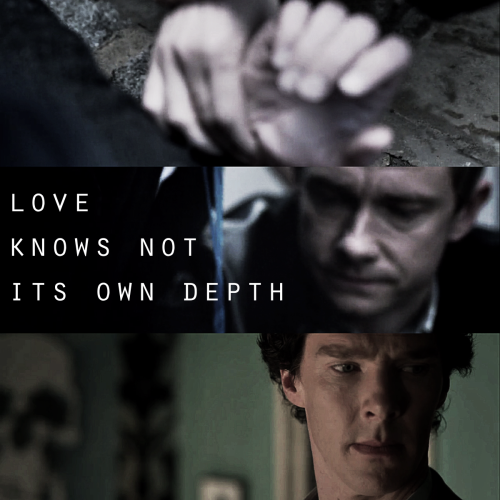 gloriouscumberbatch:Pininglock+quote [1/?]:“Ever has it been that love knows not its own depth until