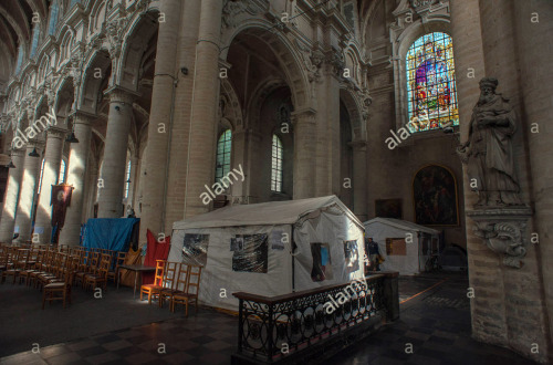 Church of St. John the Baptist at the Béguinage, Brussels (est. 1676).Afghan asylum seekers were she