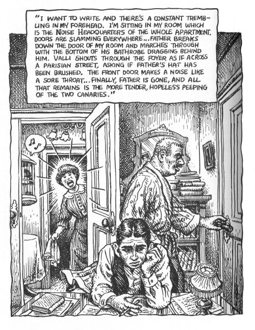 franzkavka: Kafka’s home, illustrated by Robert Crumb in Kafka. Kafka spend virtually his enti