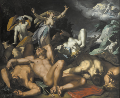 Apollo and Diana Punishing Niobe by Killing Her ChildrenAbraham Bloemaert (Dutch; 1566–1651)1591Oil 