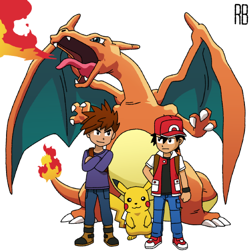 robertbegg-art: “I wanna be the very best, like no one ever was…” homage to one of my favourite pieces of Ken Sugimori art from the early days of Pokemon. tried to capture the 90s anime style whilst NOT channeling Ash and Gary, as much as Red and