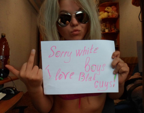 blackcockdreamz:  thats a good white BBC slut whore you tell em whats good.