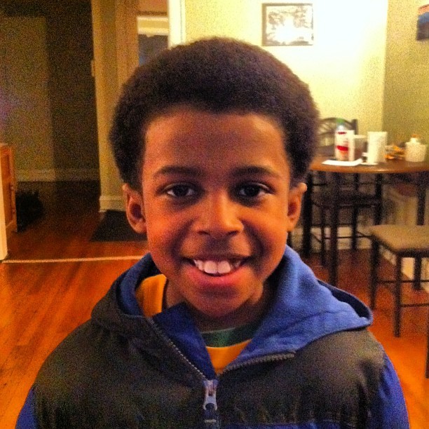 Amin got his hair cut today. It&rsquo;s a lil messed up in this pic but u get