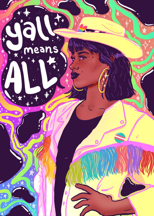 liberaljane:Yeehaw! Y’all means all.Art by Liberal Jane