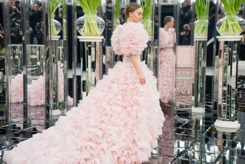 Lily Rose Depp as the bride at Chanel haute couture s/s 2017, photographed by Janna Tatarova