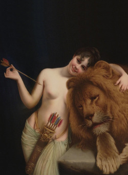 c0ssette:  “The Godess Diana with a Lion”