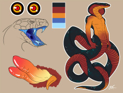 bloodsugardaddy:  I’ve been suuuper fucking sick the past few days, but I’m trying to make some progress through the commission queue anyway!I absolutely love doing model sheets for naga, so this one was a lot of fun to make for crispynibbles on