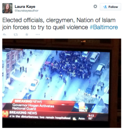 eas9898:  revolutionarykoolaid:  Today in Solidarity (4/27/15): Much praise to some unsung heroes of the unrest and uprisings in Baltimore today– the Nation of Islam helped to quell violence in the streets and worked to get the cleared safely. They