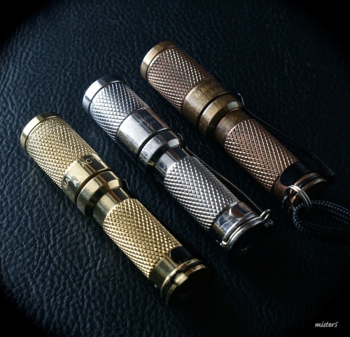 misters-pics:  AAA Maratac Lights:  brass, stainless steel, copper