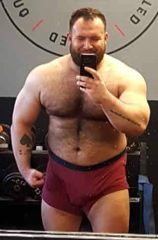 bearmythology: A series of shirtless photos of powerlifter, Jord McLaughlin. I’ve