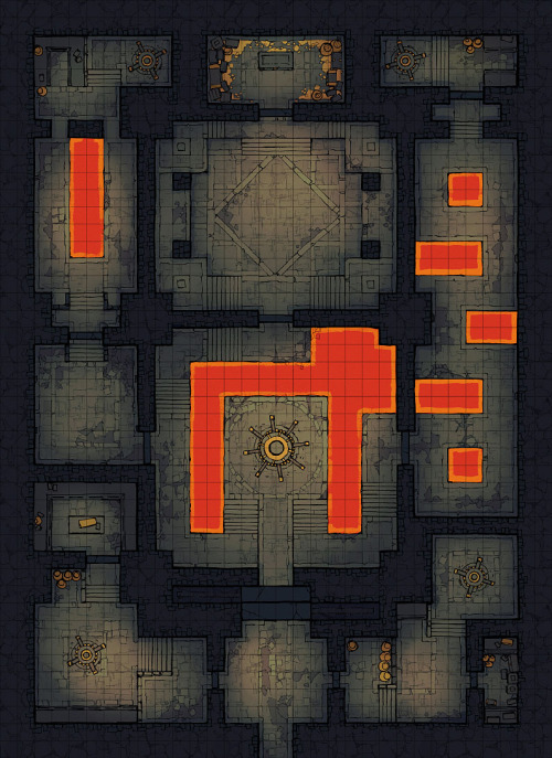 The Dwarven Vault Dungeon MapA 32×44 dungeon map that requires a series of valves to be turned in or