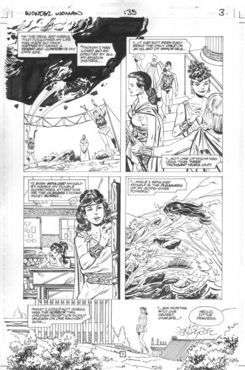 Wonder Woman #135, page 3 by John Byrne &amp; Trish Mulvihill. 1998.