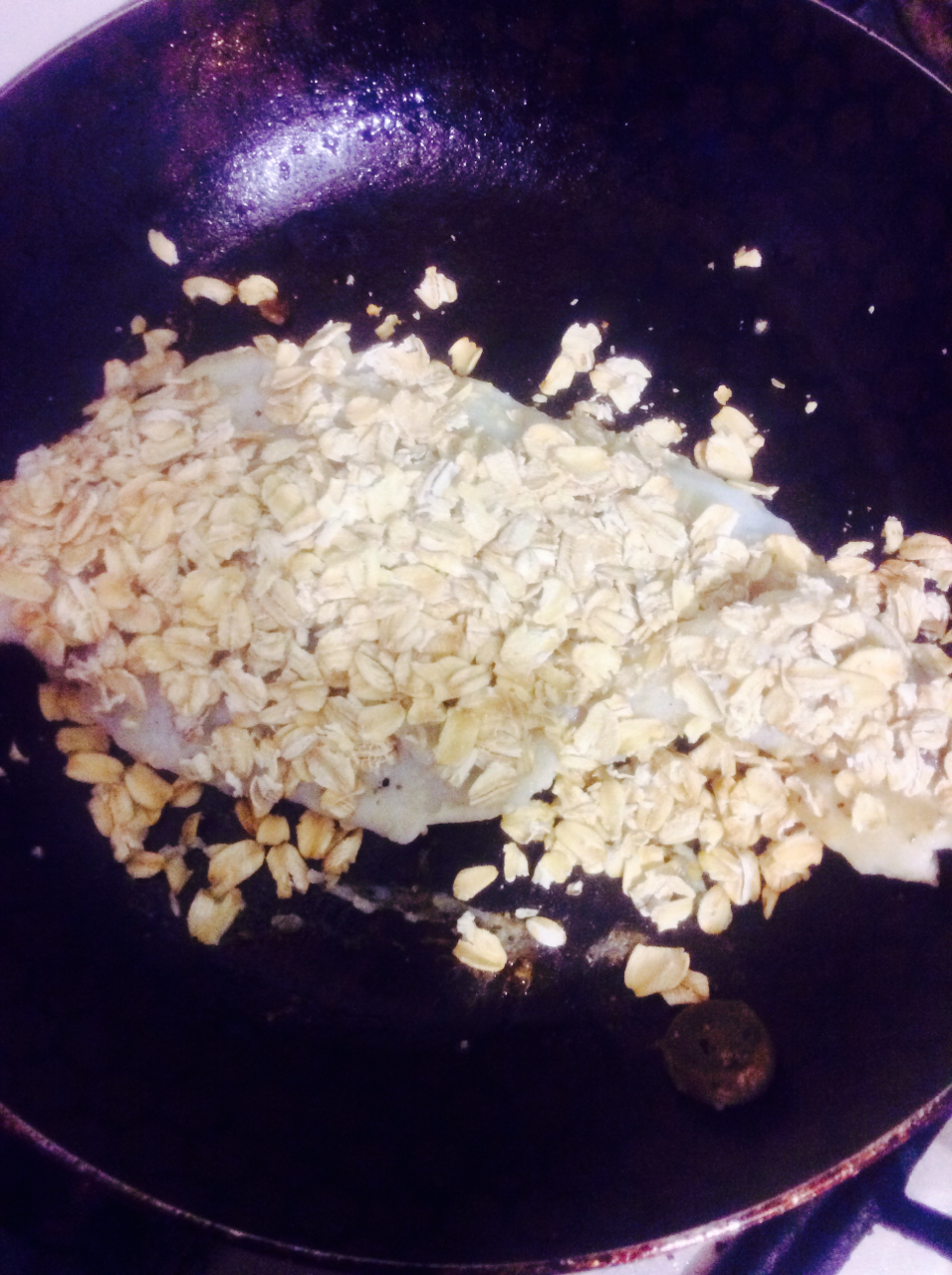 Cooking my fish wit oats !!!