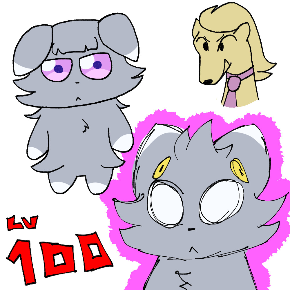 various doodles with two espurr mobs and a ninetales reigen