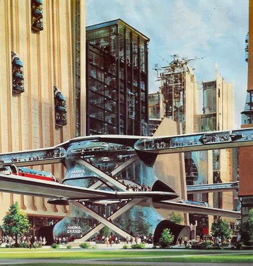 talesfromweirdland:
“ City of the future: retro sci-fi art by illustrator John Berkey (1932-2008).
Most of these were published in Popular Mechanics, I think; but Berkey also did a series of Otis ads.
”