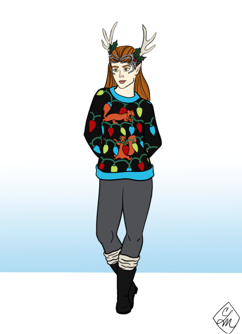 paintbrushesandpixels:ROLL A FESTIVE SPIRIT CHECK (part three)Finished this one while watching CritR