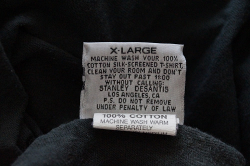 So I read the tag of my shirt.