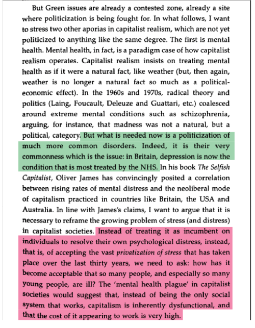 orestian:cocainesocialist:capitalist realism by mark fisherI would still be schizophrenic without ca