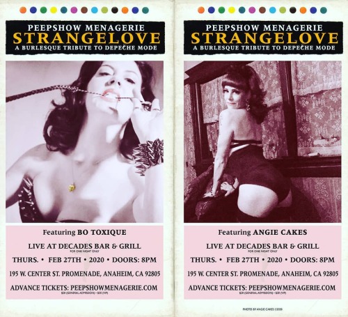 TONIGHT! See Bo Toxique, Angie Cakes, and many more in Peepshow Menagerie’s #burlesque tribute
