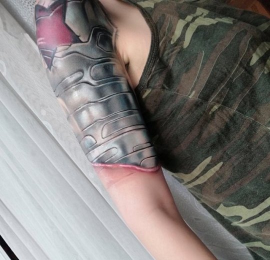Finished up Darrens winter soldier arm  Sanctuary Tattoo  Facebook