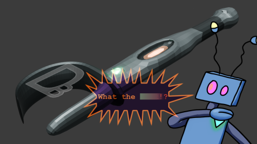 The same wrench model as above has been put through a Subdivision Surface modifier, making it look noticeably rounder and smoother. Ica is more appalled by this version of his beloved wrench, yelling out "What the ████!?" (The last word of his exclamation is left to your discretion.)