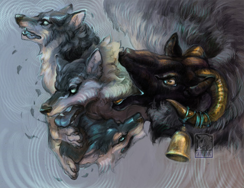 skulldog:  Call Your Wolves. DigitalFollow on Twitter for more art  | Explore the Shop | Commissions