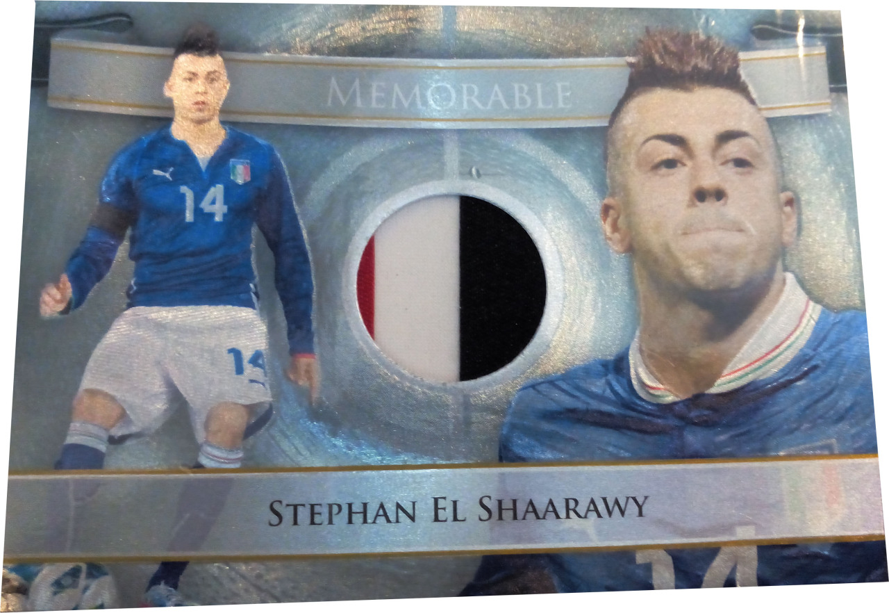 2014 Futera Unique Jersey Card Memorable Stephan El Shaarawy White 