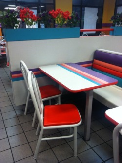 fuckyeah1990s:  billboard-charts:  fuckyeah1990s:  is this what taco bell looked like in the 90s?  this is what taco bell looks now.  yeah i guess you’re right. im just desperate for 90s posts man. I’m postin fuckin photos of Taco Bell 90s esque decor.