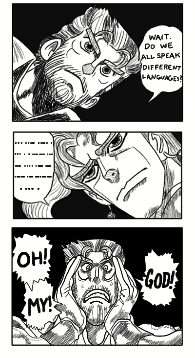 wizardmetalrex:It is a miracle that everyone in Stardust Crusaders speaks the same language