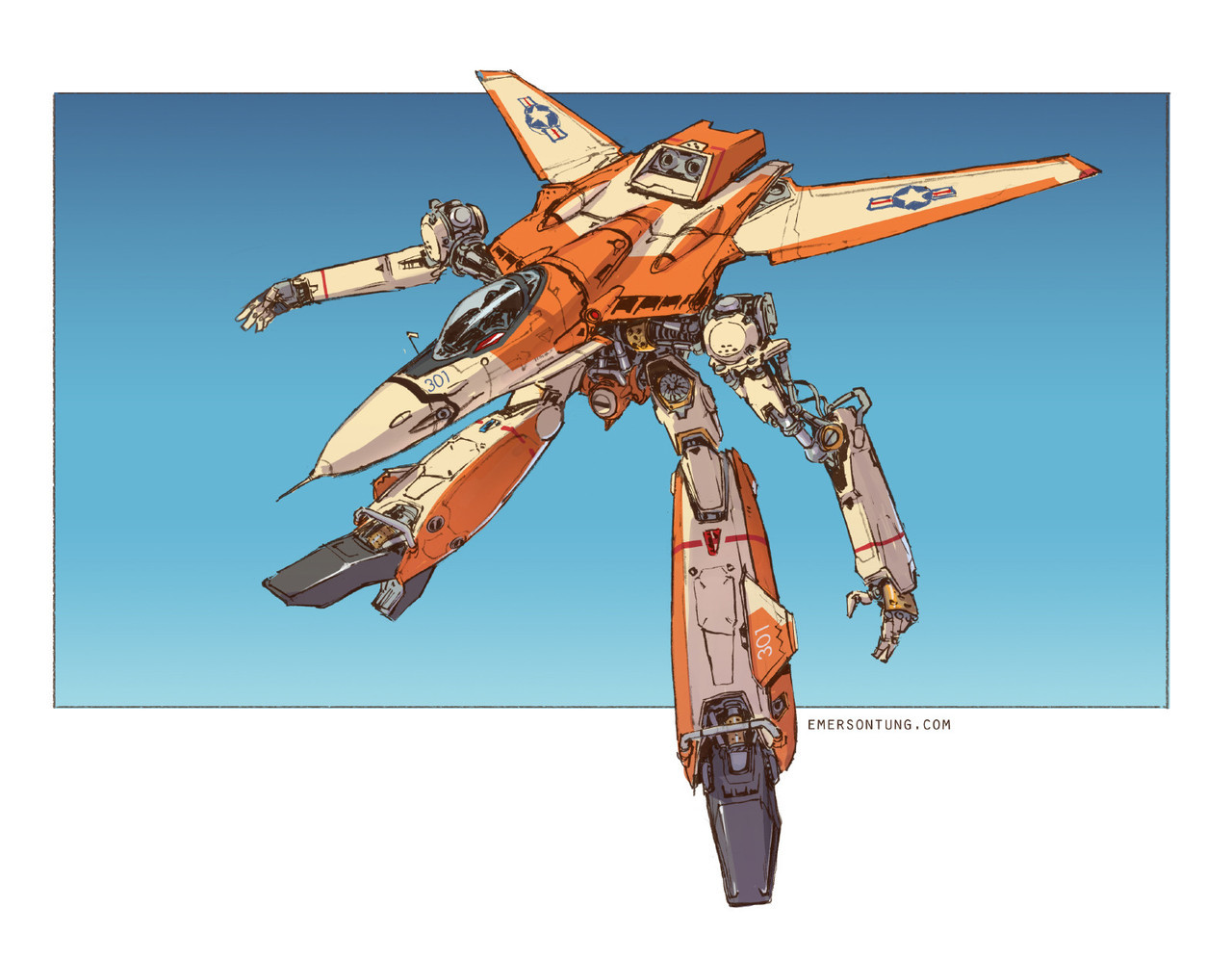 lovejapanese80s:  cultofthewyrm: Macross 1 by  Emerson Tung   超時空要塞マクロス　ガウォーク