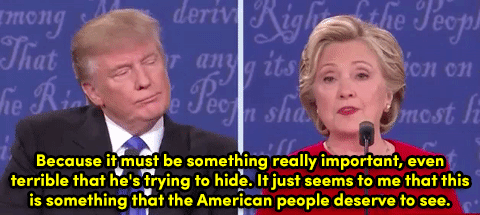 impuretale:  micdotcom:  Hillary Clinton won the first debate and it wasn’t even close That sound you hear is the entire Democratic Party exhaling. Hillary Clinton commanded the first debate by letting Trump shoot himself in the foot over and over