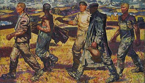 Farm Workers, Edgars Iltners (1925 – 1983)  Soviet-Latvian painter Pan’s BedBetween the last roses a