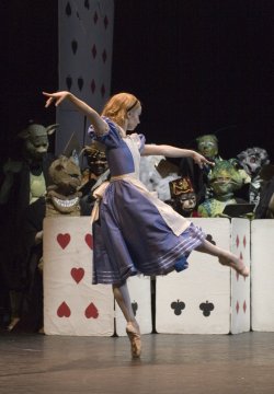 books0977: Maria Kochetkova as Alice in Alice in Wonderland. English National Ballet. © Dee Conway. Of her performances in Kenneth Macmillan’s production of Sleeping Beauty during January 2006, John Percival wrote “she is sheer delight in everything