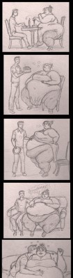 Cakeassassin: Ray-Norr:  Doodle Of A Dinner Date With A Foodee, Followed By Belly