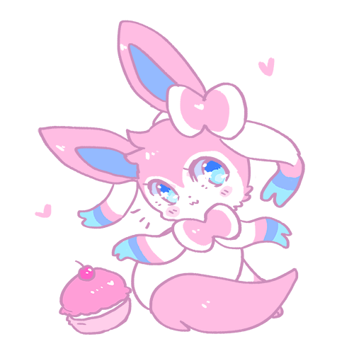 milk-ko:  my sylveon, macaron :> 