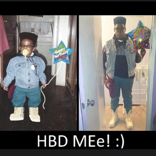 Every year in my birthday I re-create a childhood photo :) Todays my bday yall!!! #Natewhite 2/28/93