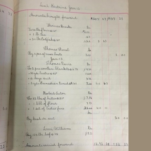 In 1905, a general store in Loch Katrine in Nova Scotia purchased a blank ledger book from A. & 