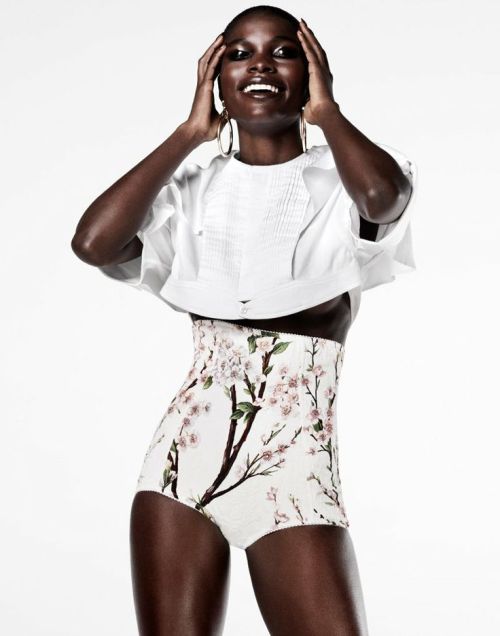 dentellesetfroufrous: Jeneil Williams wearing Dolce &amp; Gabbana for FLARE by Jason Kim &a