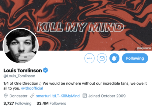 Louis’ new Twitter layout - 19/09