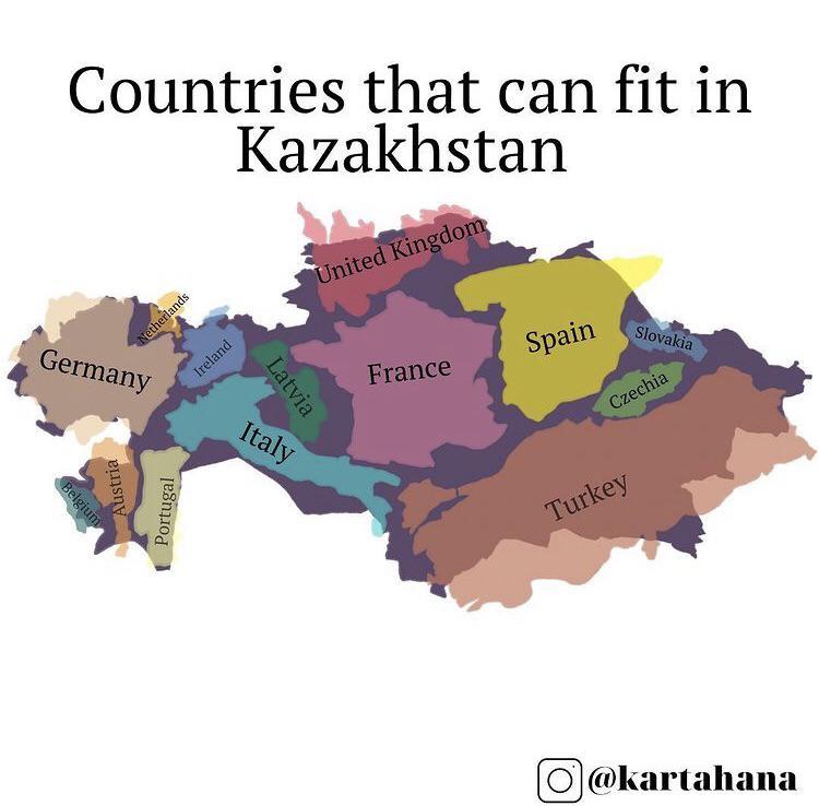 Countries that can fit in Kazakhstan.
by kartahana