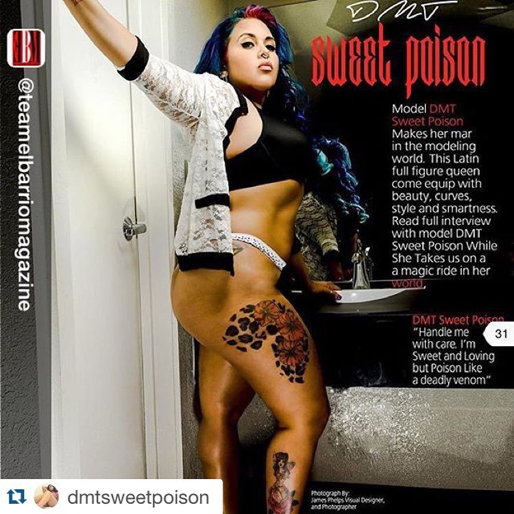 #Repost @dmtsweetpoison  Check out sexy model DMT Sweet Poison spread in EL BARRIO