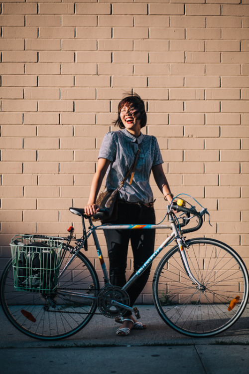 preferredmode: Nahna, in Chelsea with her @peugeot bike View Post