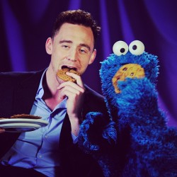 vardaesque:  gofuckyourselftomhiddleston:  torrilla:  pbsofficial: #TomHiddleston + @SesameStreet’s #CookieMonster+ cookies = #MindBlown. #PBS #TCAs13 Double tap if you agree. (x)  OH MY FUCKING GOD   