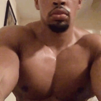 dominicanblackboy:  Sexy gorgeous muscle red hunk Arranaro and the big exposed dick